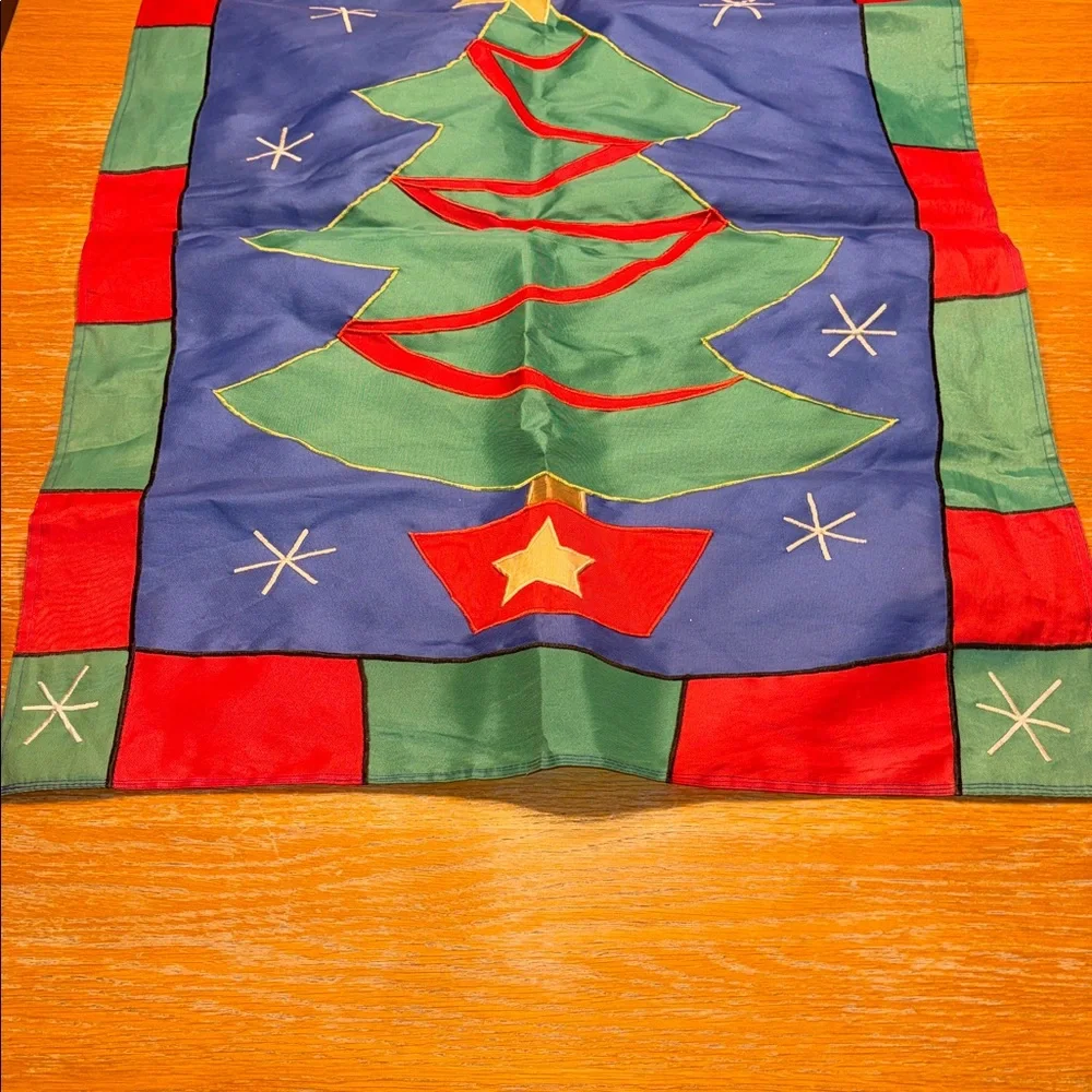 Holiday Cheer Tree Tapestry - Red, Green, Blue